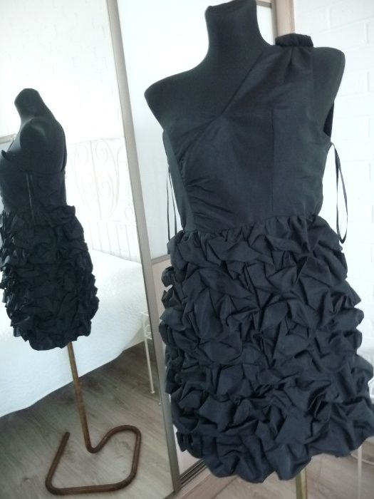 Sukienka Divided Exclusive H&M r 36 czarna oryginalna drapowana