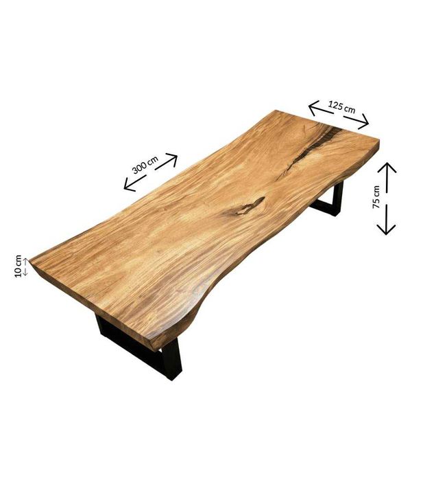 Stół drewniany monolit Suar unikat 300cm