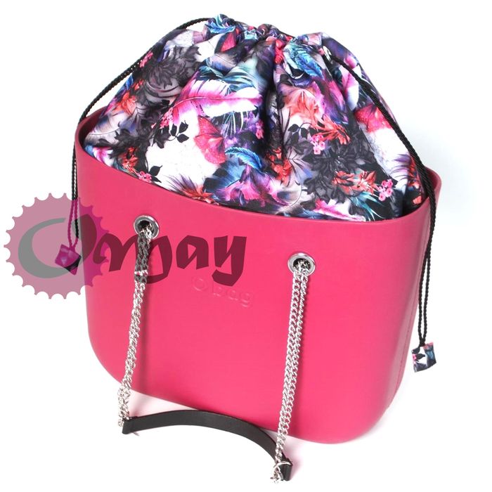 organizer do OBAG STANDARD worek czarne kwiaty pióra ogród komin OMAY