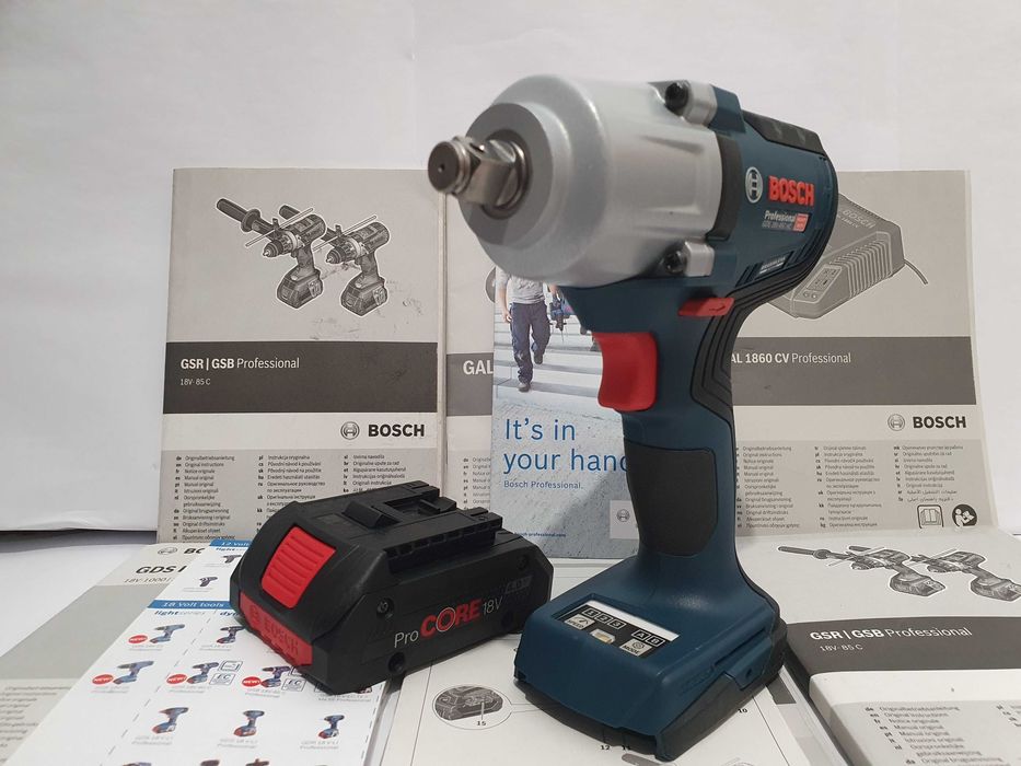 Zestaw BOSCH GDS 18v-450HC klucz udarowy +bateria 18v 4ah aku 800Nm