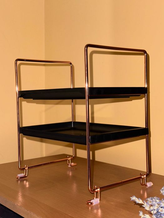 Premium Półki Kosmetyczny Stojak do Salonu Organizer Złoty Jakość LUX