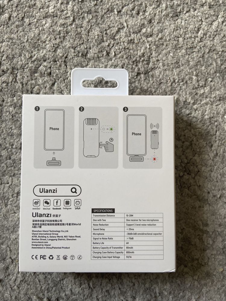 Mikrofon bezprzewodowy iPhone Ulanzi J12