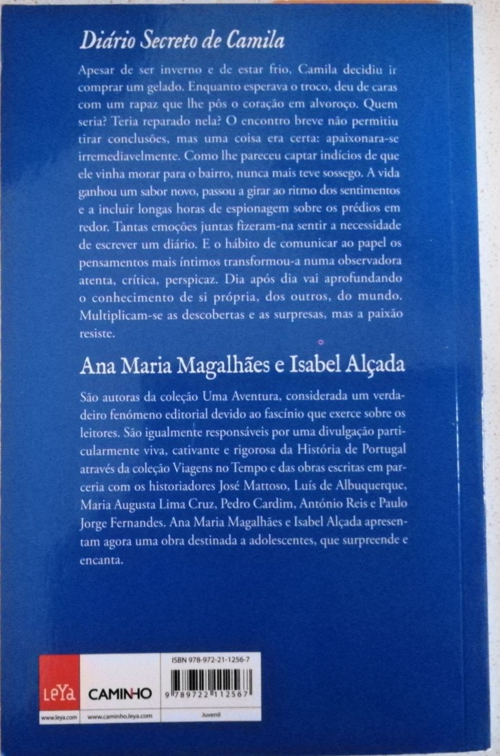 Livro "Diário Secreto de Camila", Ana Maria Magalhães e Isabel Alçada