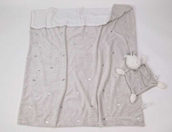 Детское Одеяло-плед + игрушка-обнимашка Единорог,CLBL38-grey