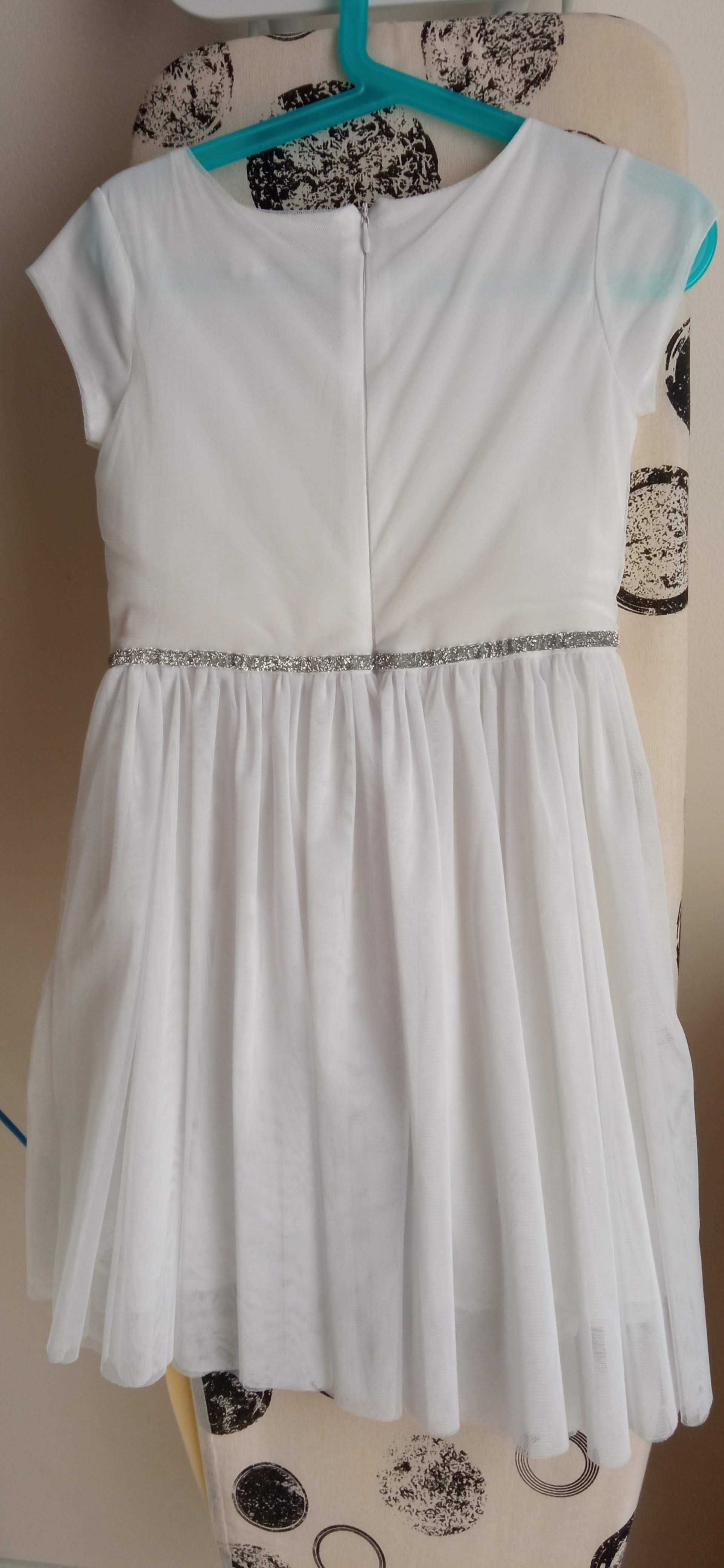 Elegancka sukienka dla dziewczynki biała  128, COOL CLUB SMYK