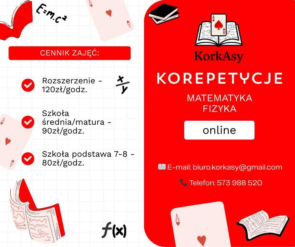 Korepetycje z matematyki/fizyki KorkAsy