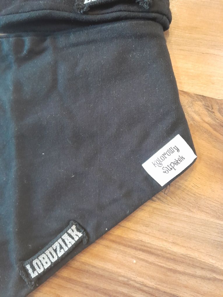Komplet zestaw czapka i chusta napis Łobuziak
