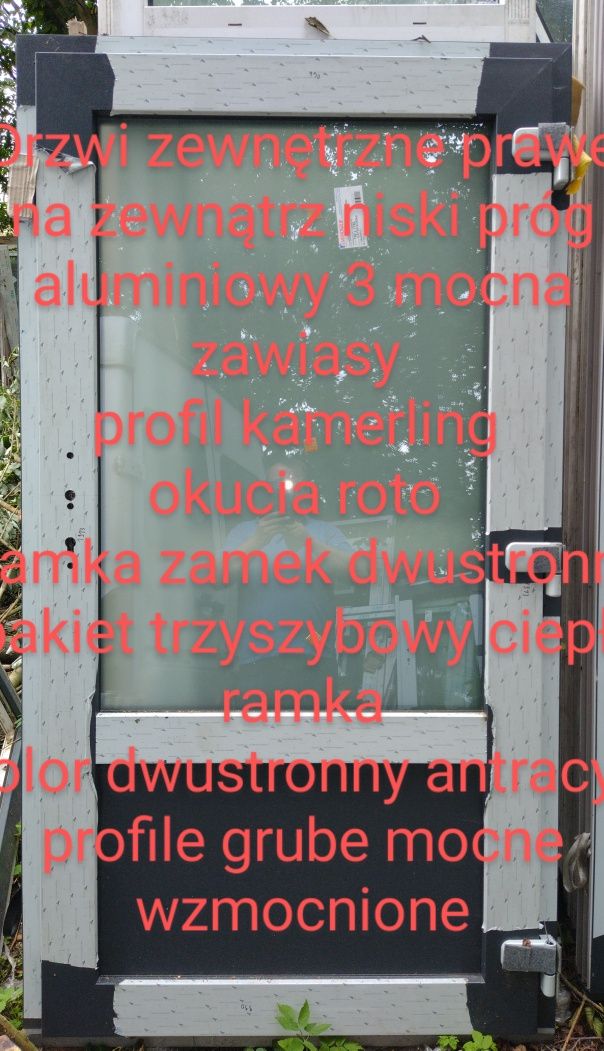 Drzwi przesuwne 208x210 Antracyt 50%