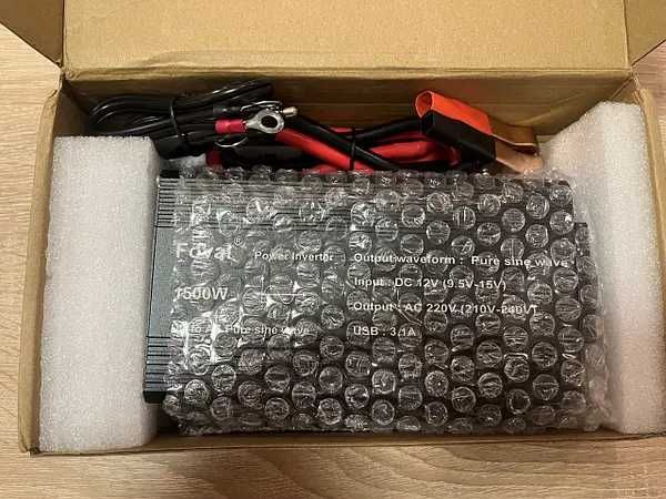 FOVAL 1500W Інвертор Перетворювач ЧИСТИЙ СИНУС 12v 220v 1500 ват БРЕНД