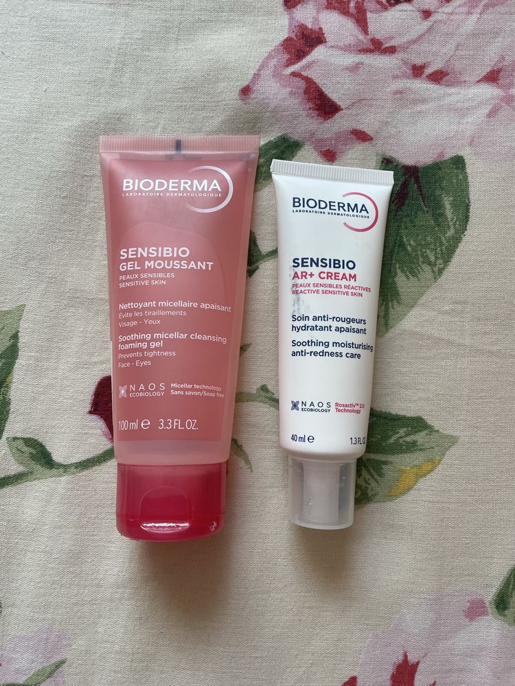 Гель та крем Bioderma Sensabio проти червоності