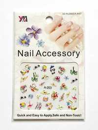 Naklejki na paznokcie YM Nail Accessory A-203 Kwiaty Lato Wakacje