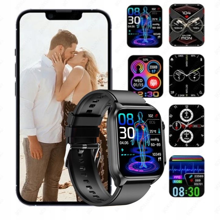Smartwatch Z Funkcją Pomiaru Cukru Glukoza Tk12 Ciśnienie Menu Polski