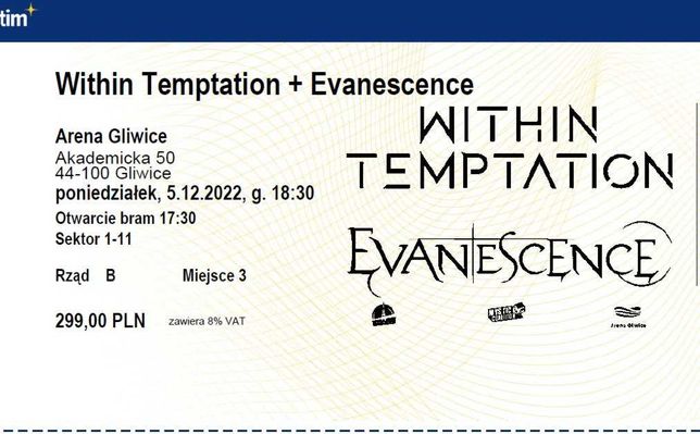 bilet Within Temptation + Evanescence