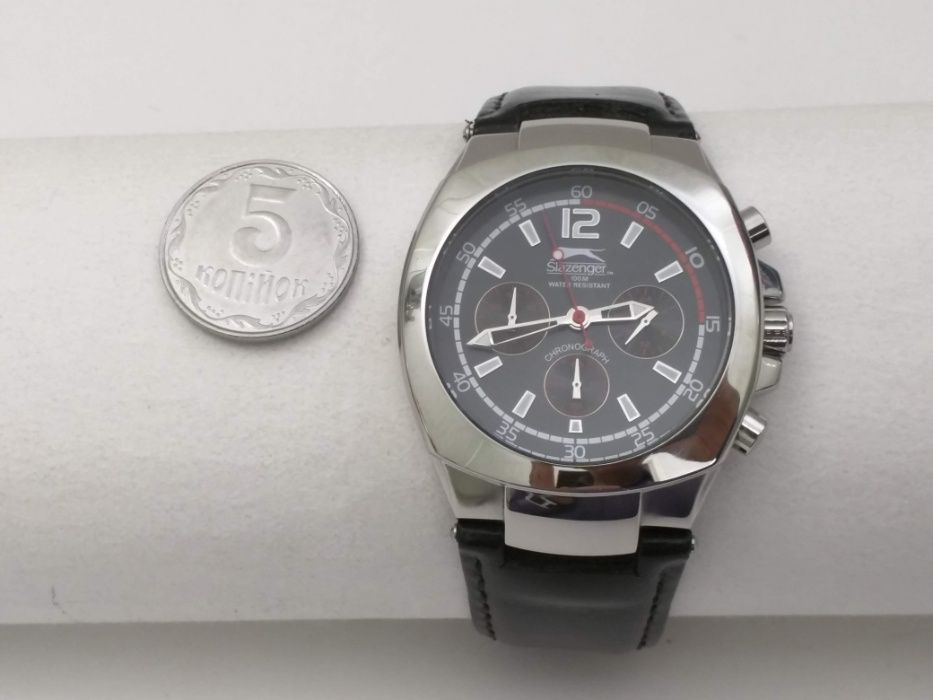 Часы slazenger, кварц, хронограф, нержавейка. Англия. механизм Япония.