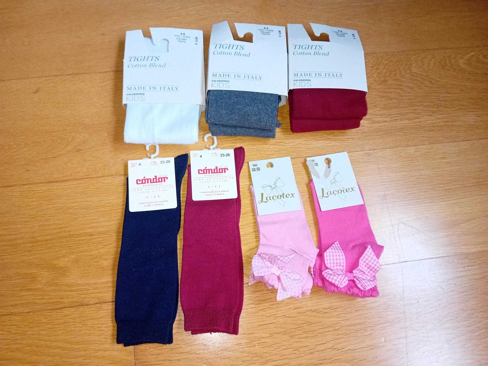 Collants (6/8 anos) e meias novas (tam. 23/26) . Criança