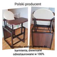 Nowe po renowacji krzesełko wielofunkcyjne do karmienia i zabawy- pols