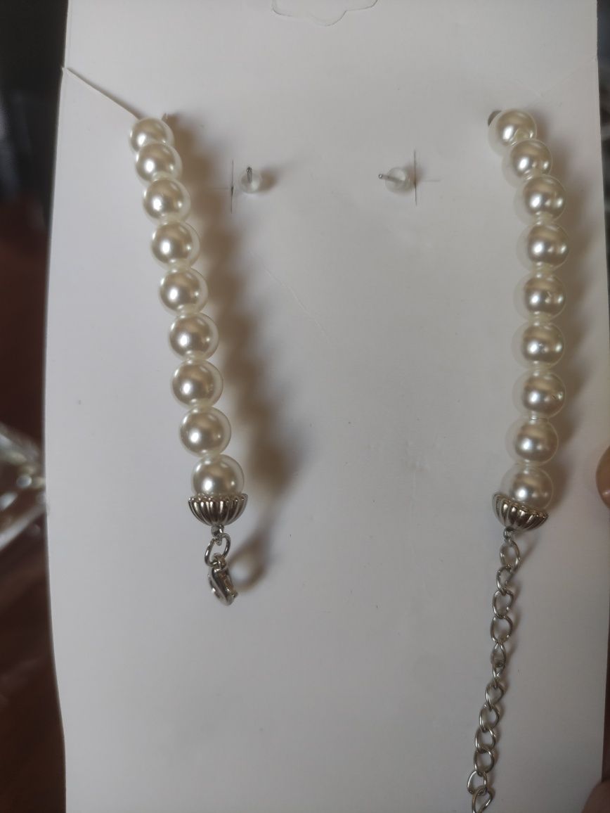 Set Conjunto Prateado Pérolas