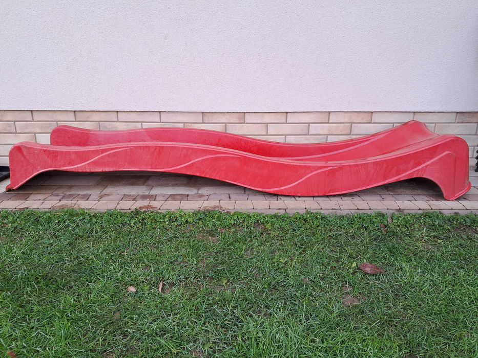 Zjeżdżalnia, ślizg dla dzieci – plastikowa, czerwona 220 cm