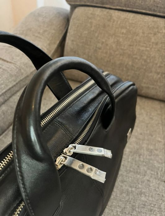 Knomo London Warwick 15 “Leather Laptop bag” Black