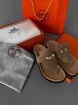 р36-40 Жіночі Шльопанці Empire sandal Hermes Beige Sable