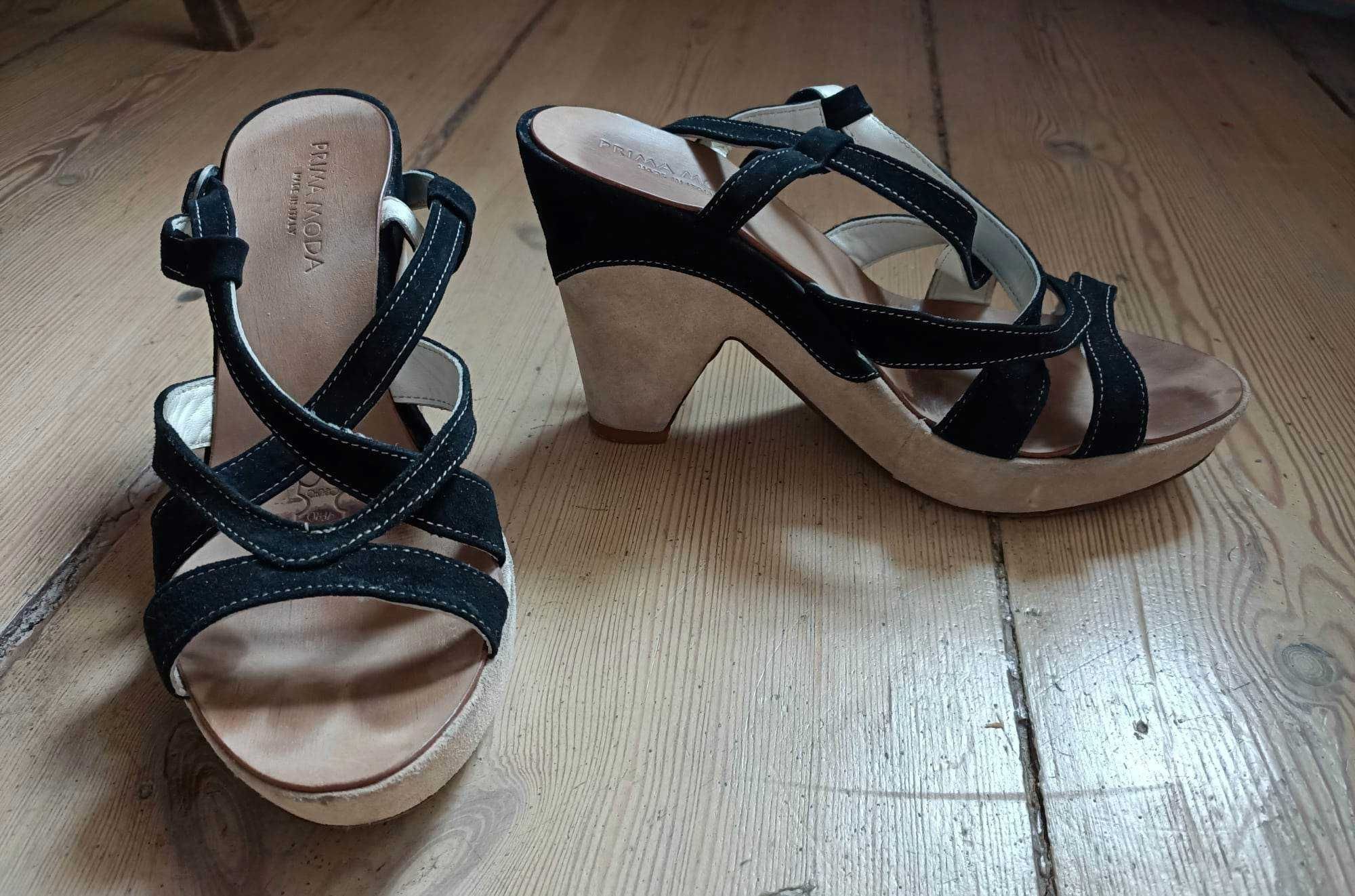 Sandały Prima Moda, zamszowe, r.38