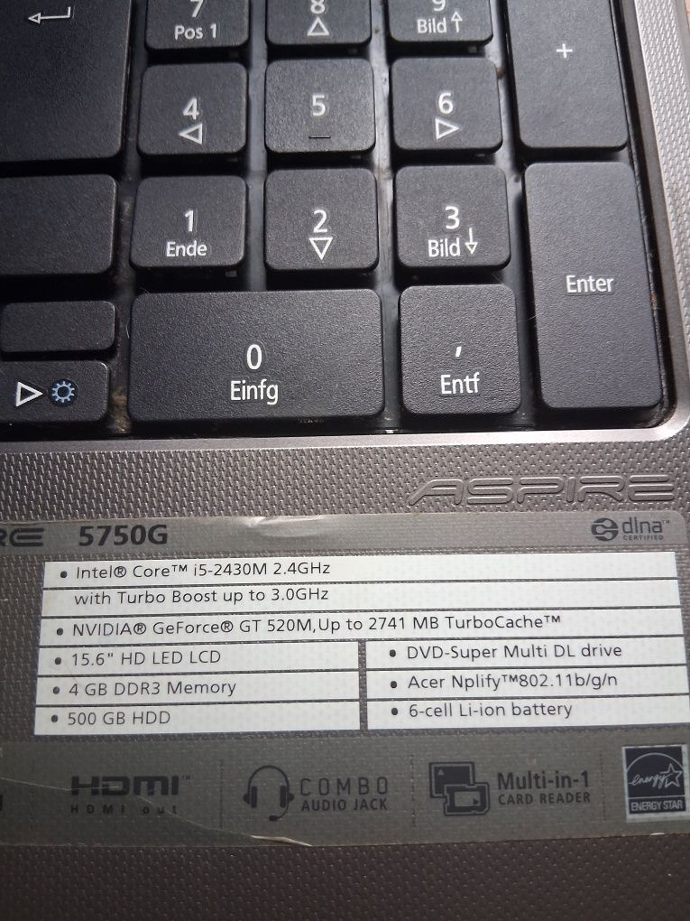 Laptop acer 5750g