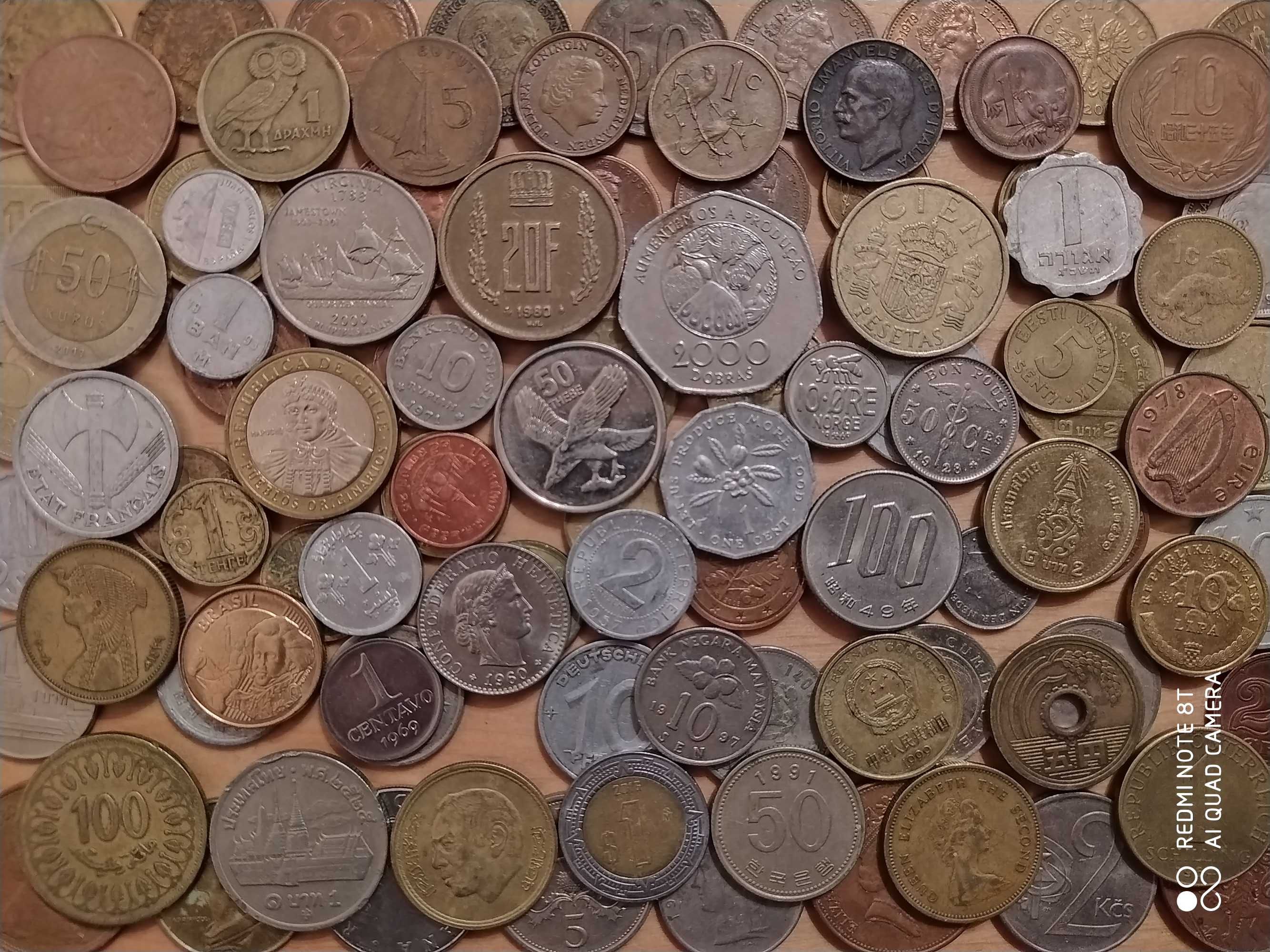 Монети світу всі континенти 100 шт без повторів №8