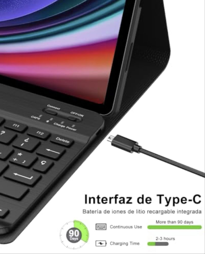 Capa com Teclado SENGBIRCH p/ Samsung Galaxy Tab S9 11” – Preto