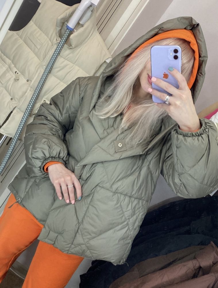 Демісезон весна Куртка пуфер бомбер пуховик натуральний пух Max Mara