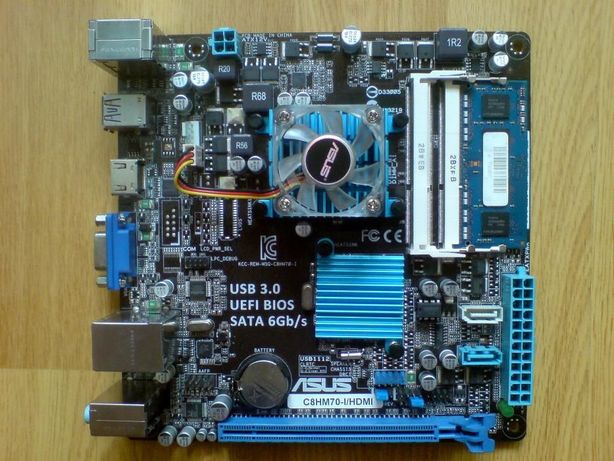 Комплект Mini-ITX ASUS C8HM70-I/HDMI, DDR3 4Gb PC3-10600