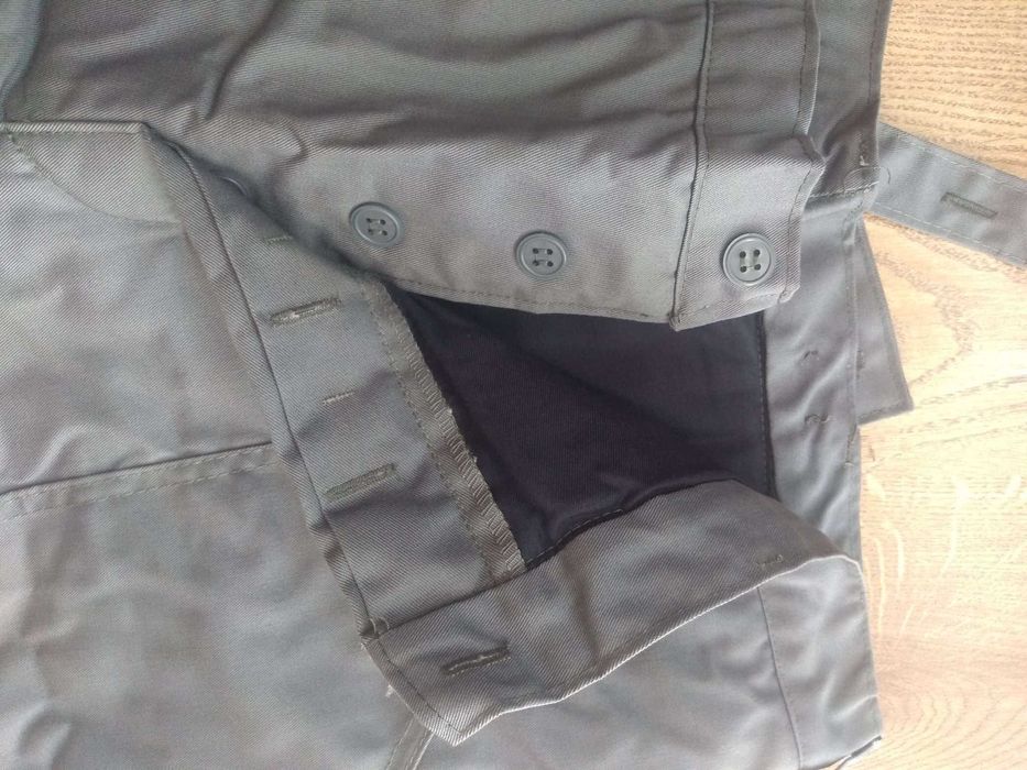 Szare spodnie zimowe robocze BHP ocieplane