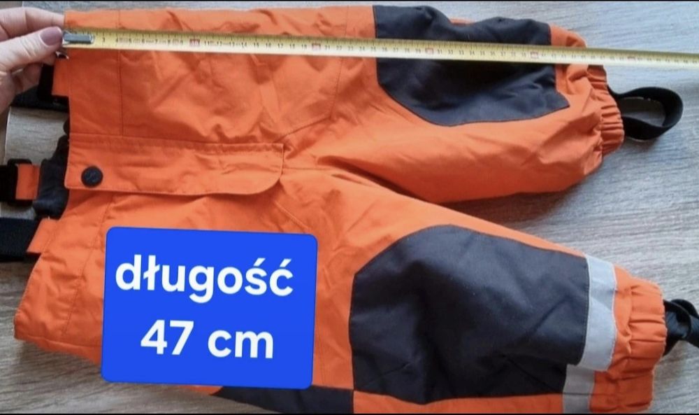 Spodnie zimowe narciarskie H&M 86 ocieplane na szelkach kombinezon