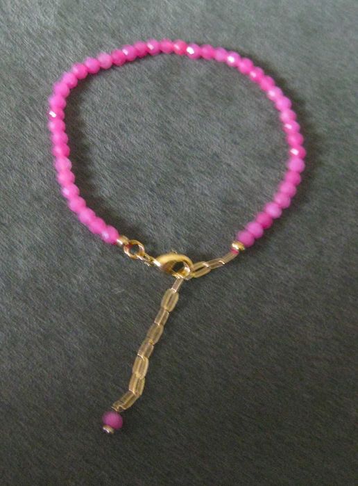 Pulseira de Rubi Facetado (criado em Laboratório) NOVO