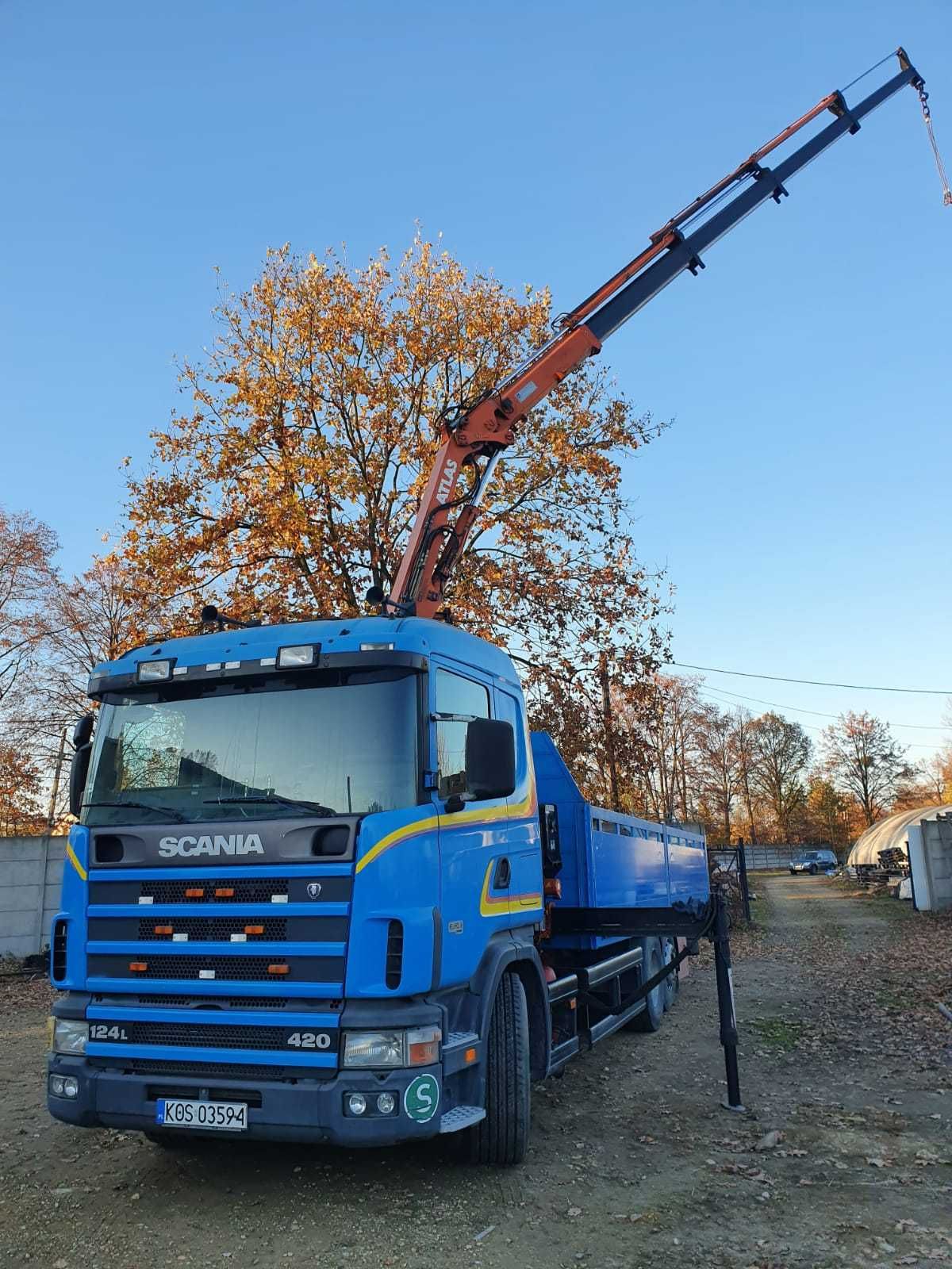 SCANIA  R420+HDS ATLAS 120 z  pilotem, stan bardzo dobry!