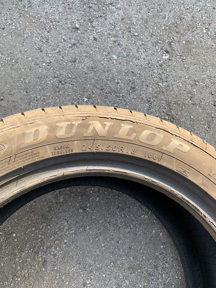 4шт 245/50R18 Dunlop SpSportMaxx, СКЛАД Б/У РЕЗИНЫ