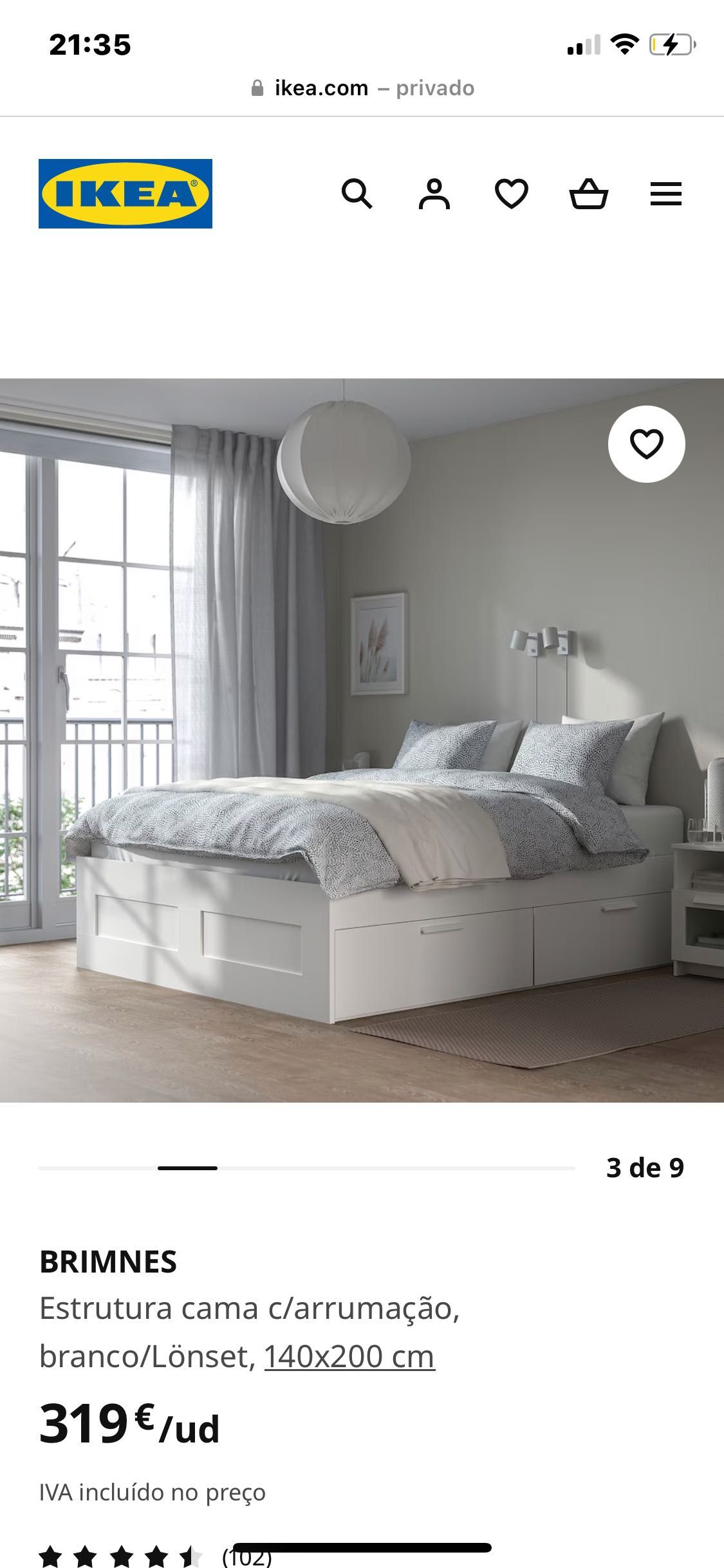 Cama casal ikea com arrumação