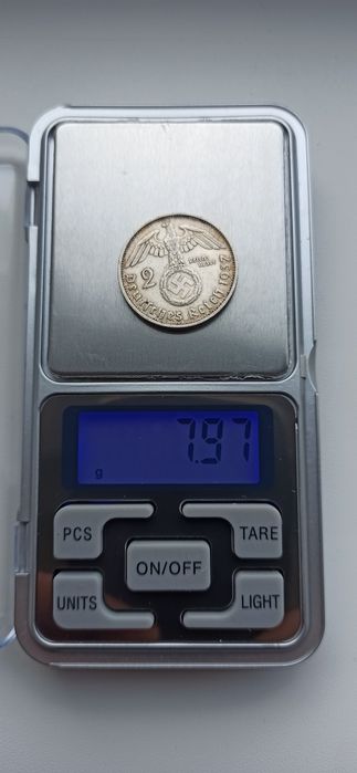 Монета серебро 2 рейхсмарки, 1937 год