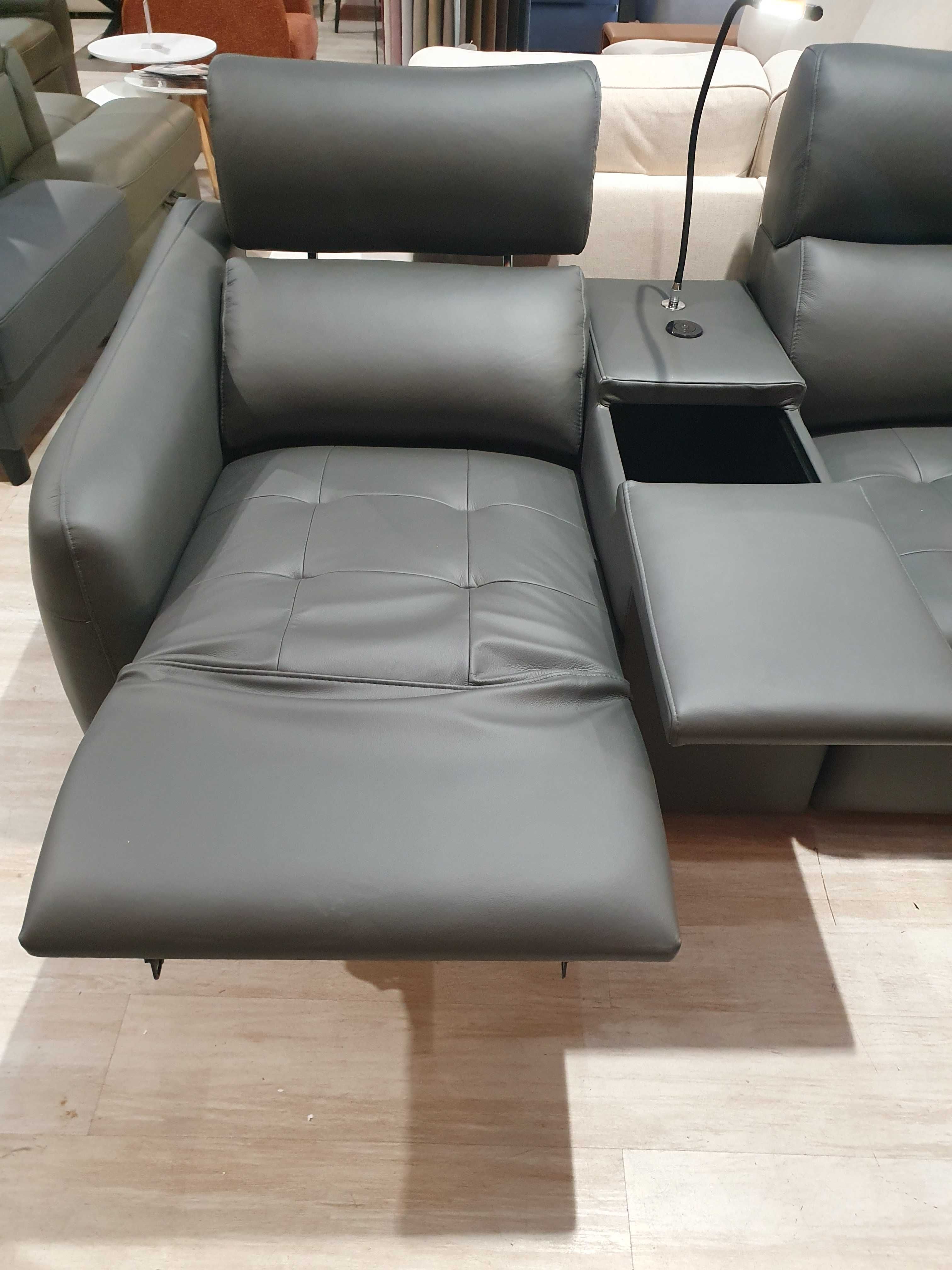 Narożnik z funkcją  DAVOS skóra PRESTIGE+Bydgoskie Meble Promocja 20%