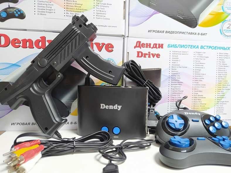 Приставка Dendy Drive 300 игр с пистолетом Сюбор Танчики Супер Марио