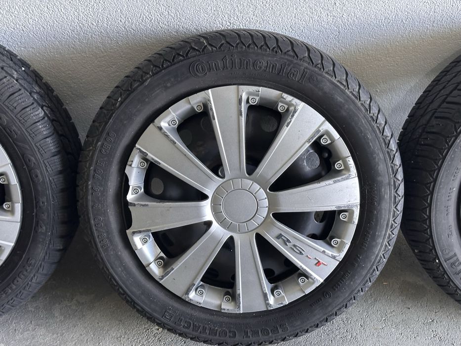 Jantes 4x100 14” c/ pneus 165-60 – VW Toyota Opel Honda Mini Mitsubish