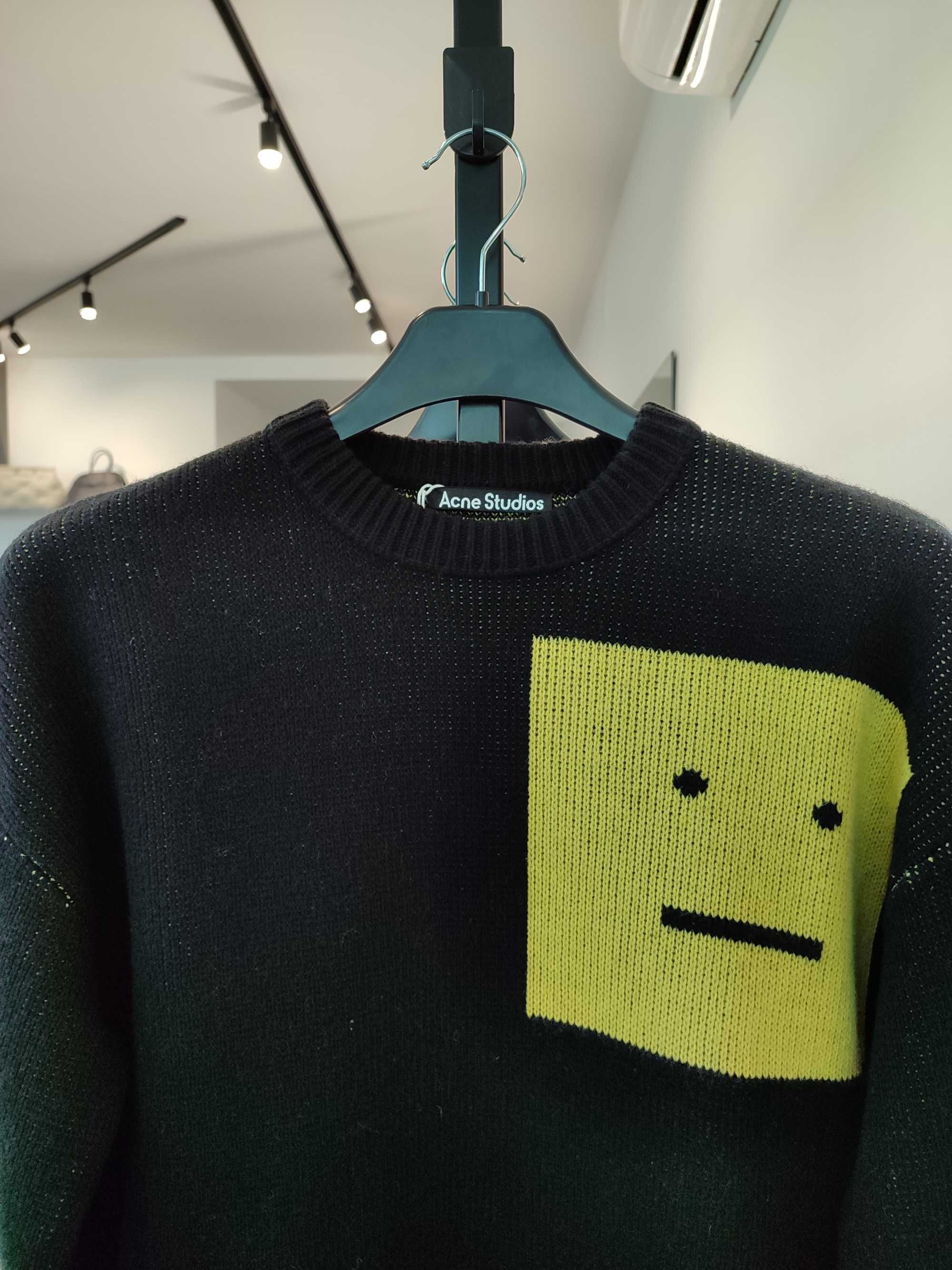 Светр Acne Studios Animation Pop Face Crewneck Sweater Black Yellow