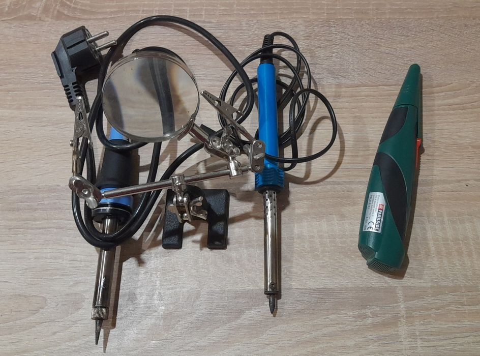 3x lutownica+ plus trzecia ręka z lupą