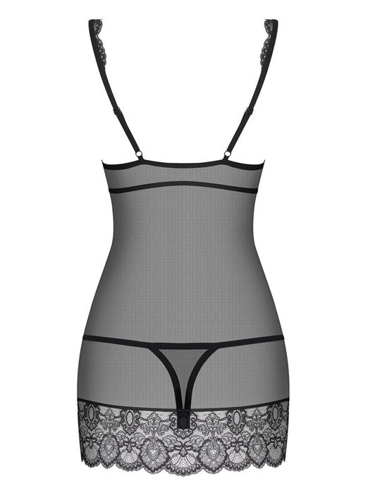 Obsessive -853-CHE-1 koszulka i stringi czarna L/XL