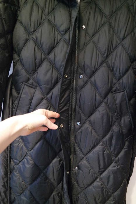 Kurtka zimowa z paskiem długa płaszcz pikowana ciepła L Reserved