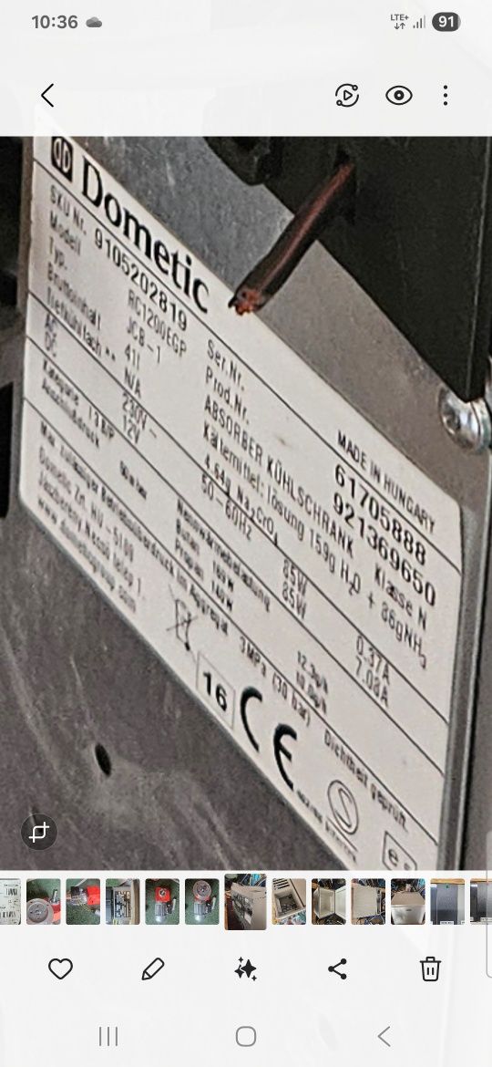 Lodówka samochodowa turystyczna kempingowa na gaz, 12v ,230v Dometic