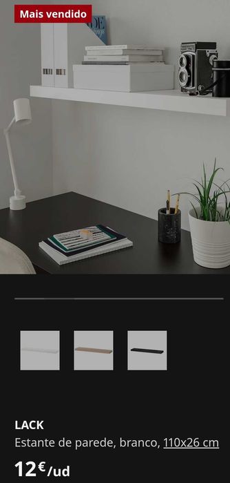 Estante de parede, branco, 110x26 cm