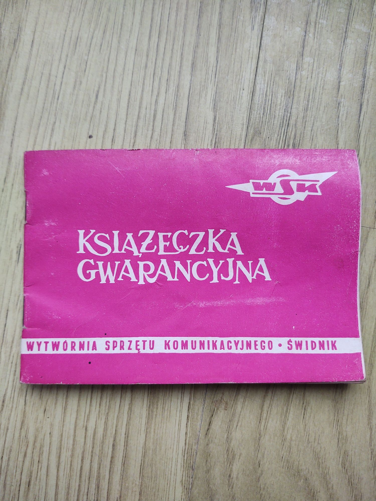 Książeczka gwarancyjna WSK 125