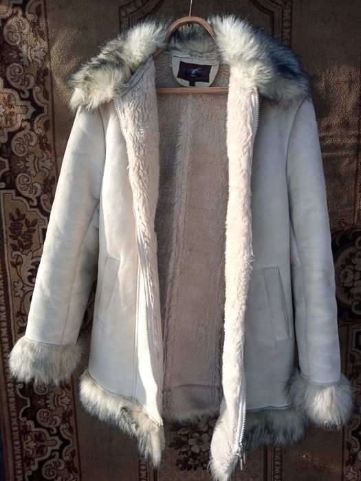 Зимова біла дублянка для дівчини Jump×Fish