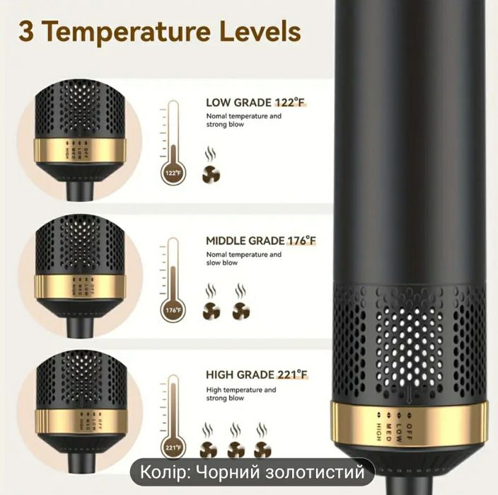 Фен-стайлер, аналог дайсон, чорний