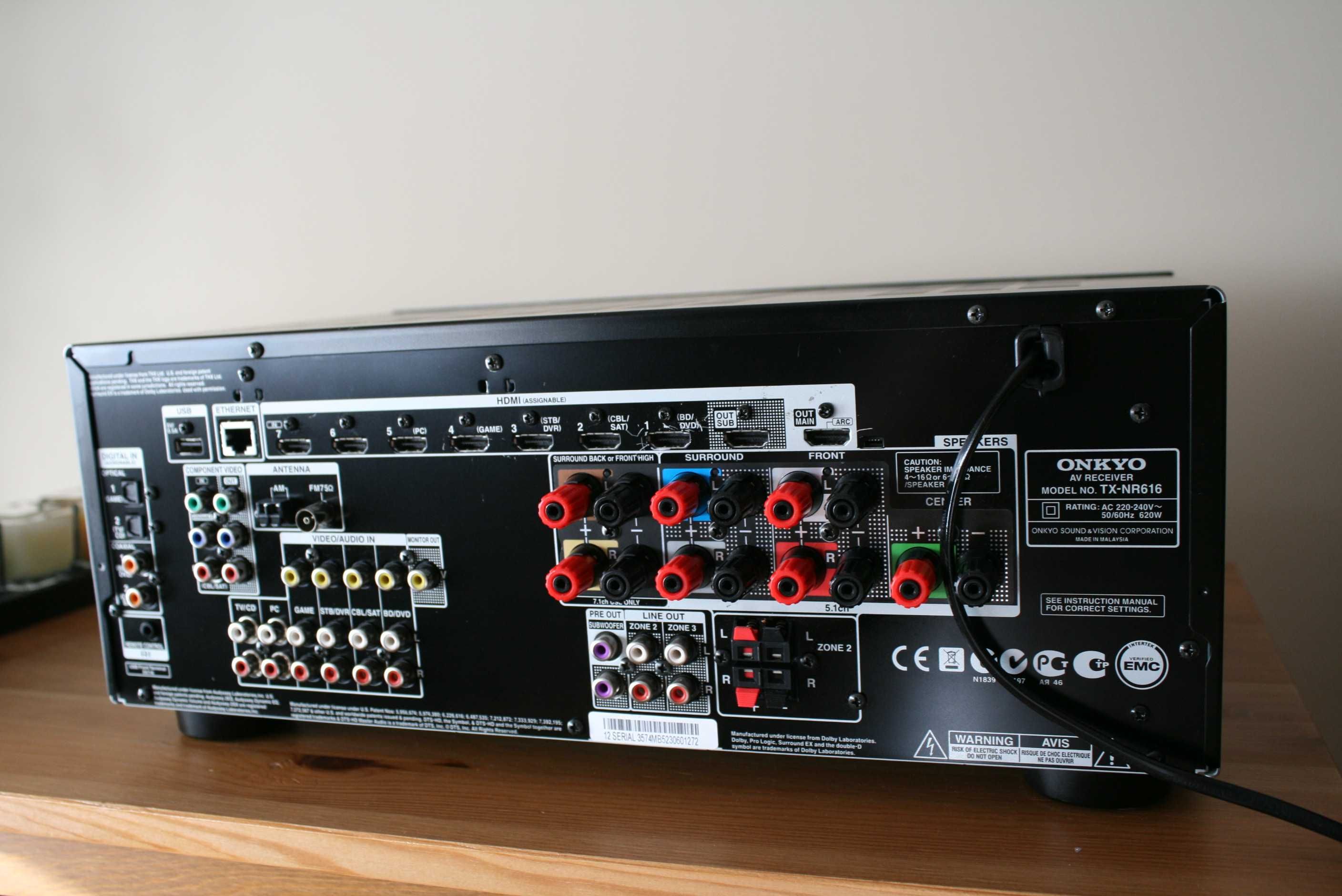 Mocny Amplituner Onkyo Tx NR 616  USB  wzmacniacz 165 watt kino domowe